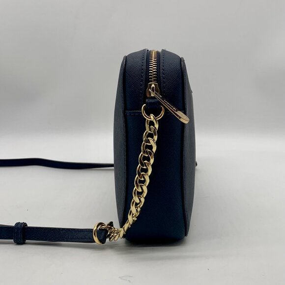 Michael Kors Navy Blue Leather Large Jet Set East West Crossbody Bag - Picture 3 of 11